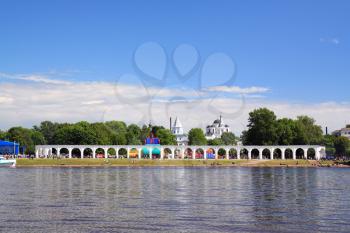 ancient wall on river coast