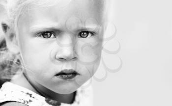 black-white portrait of little girl