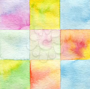 Abstract  square watercolor painted background