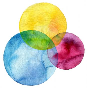 Abstract watercolor circle painted background