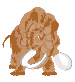 Royalty Free Clipart Image of a Prehistoric Mammoth