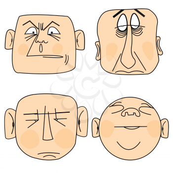 Royalty Free Clipart Image of Four Faces