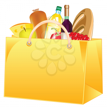 Yellow package with product on white background is insulated