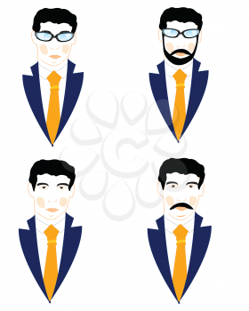 Set of the icons men on white background is insulated