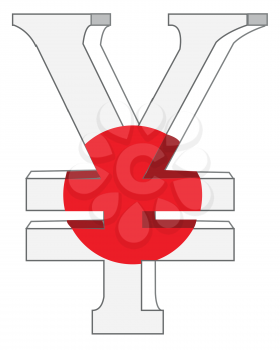 Symbol of the money to japan.Vector illustration