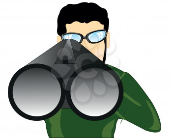 The Man unadulterated from weapon on white background.Vector illustration