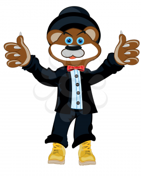 Cartoon animal otter in fashionable suit.Vector illustration