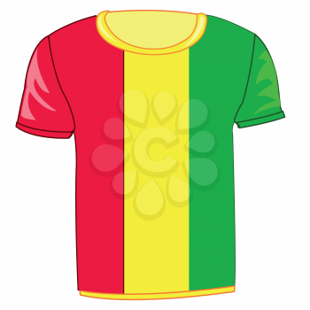 T-shirt with flag Guinea on white background is insulated