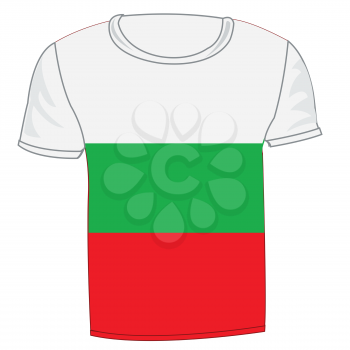 T-shirt with flag of the bulgaria on white background is insulated