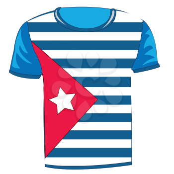 T-shirt with flag Cuba on white background is insulated