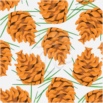 Vector illustration of the decorative pattern from big shot tree pine on white background is insulated