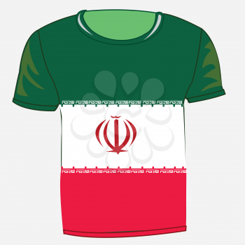 T-shirt flag state Iran on white background is insulated