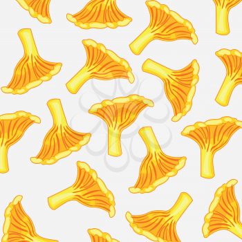 Bright pattern from mushroom on white background is insulated