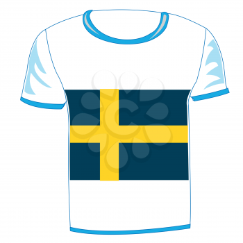 T-shirt with flag sweden on white background is insulated
