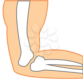 Vector illustration of the construction elbow person