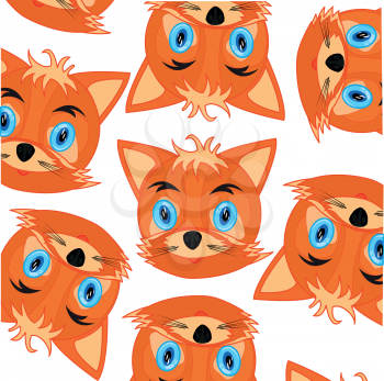 Vector illustration of the mug of the fox decorative pattern