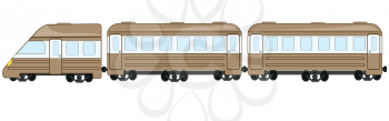 Vector illustration of the passenger train with coach