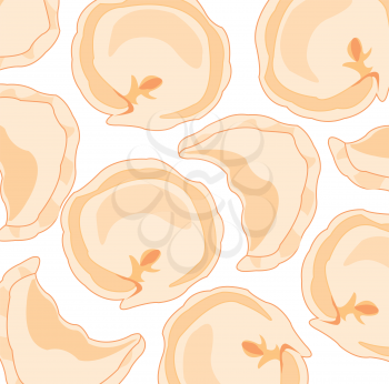 Meal meat dumplings pattern on white background is insulated