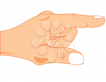 Gesture to index fingers on white background is insulated