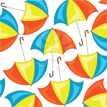 Vector illustration of the decorative pattern of the varicoloured umbrella