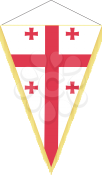 Royalty Free Clipart Image of a Pennant with the National Flag of Georgia