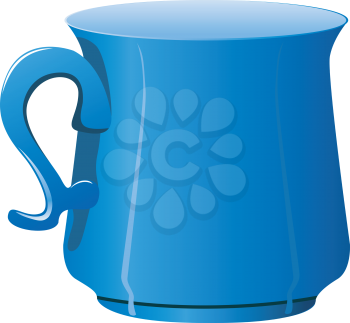 Royalty Free Clipart Image of a Blue Coffee Cup