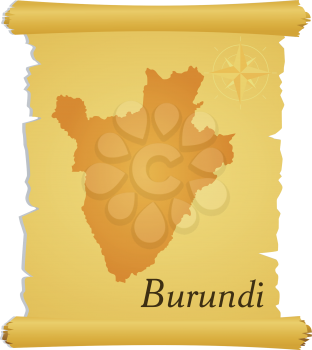 Royalty Free Clipart Image of a Parchment of Burundi