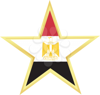 Gold star with a flag of Egypt 