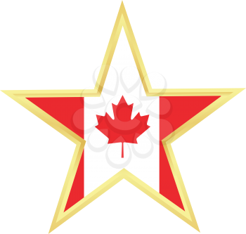 Gold star with a flag of Canada