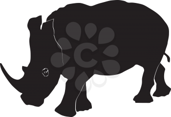 Vector illustration of a rhinoceros