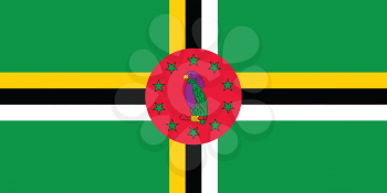Vector illustration of the flag of Dominica  