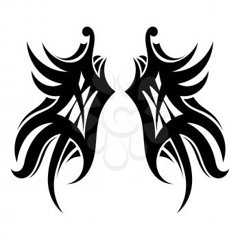 Tattoo wings on a white background