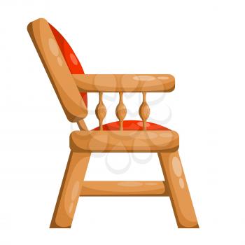 Red royal chair. Isolated on white background. Vector illustration. 