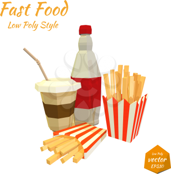 Set of fast food items. Vector illustration