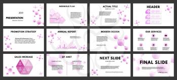 Chemical backgrounds of digital technology. Colored and blurred elements for presentation templates. Leaflet, Annual report, cover design. Banner, brochure, layout, design. Flyer. Vector illustration