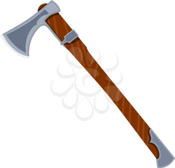 Color image of an ax on a white background. Vector illustration of an axe