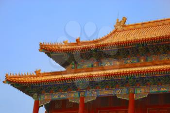 roof of emperor ancient temple in the Forbidden city
