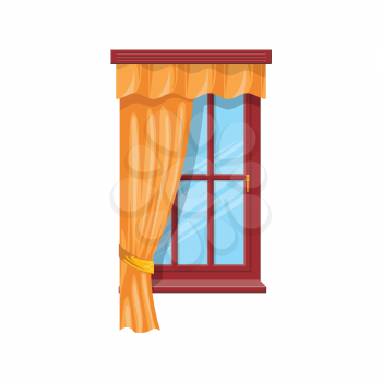 Sash curtains with rods isolated drapes or shades. Vector tab top and sash curtains with rods and valances, beige velvet shutters. Drapery shades, home interior and window treatments design