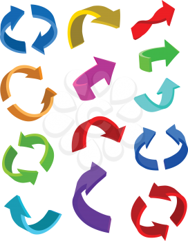 Royalty Free Clipart Image of a Set of Glossy Arrows