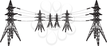 Royalty Free Clipart Image of Hydro Lines