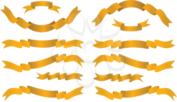 Royalty Free Clipart Image of Gold Banners