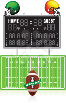 Royalty Free Clipart Image of a Football Scoreboard