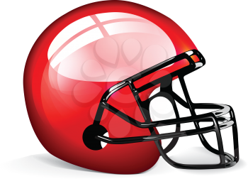 Red football helmet isolated over white background