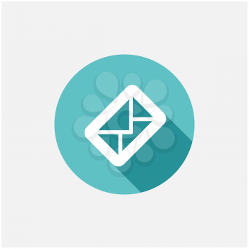 Envelope flat icon. Vector illustration on grey background