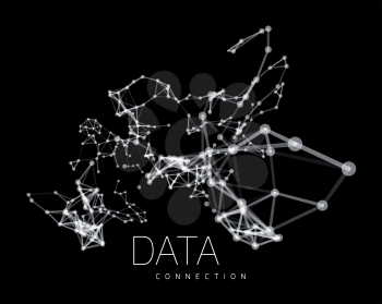 Abstract network connection. Vector technology background on black
