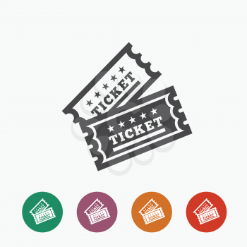 Vector Vintage Ticket Icon on white background