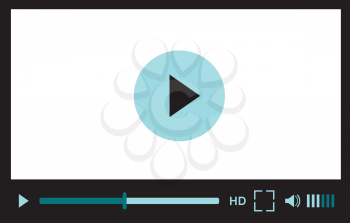 Video player interface for web site design or mobile application. Vector illustration on white background