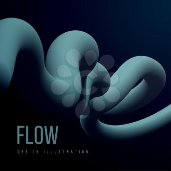 Abstract fluid line. Gradient flow design. Vector illustration