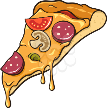 Tasty classical Italian pizza. Vector illustration