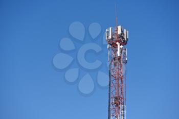 Large tower with antennas for communication of cell phones